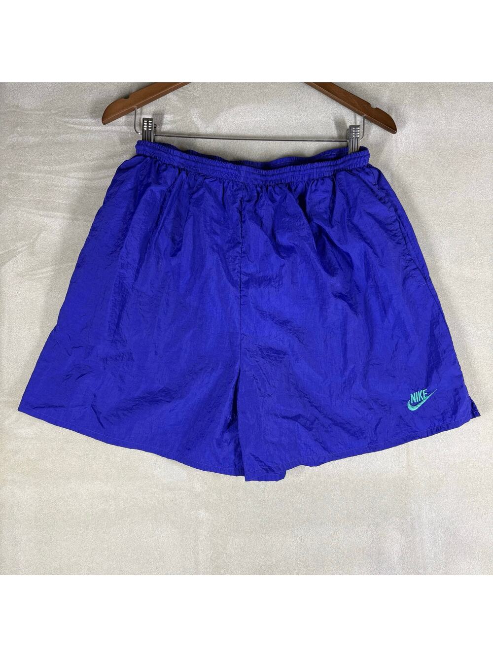 Nike Vintage Nike Spell Out Swim Trunks Shorts Blue Teal Embroidered Logo XL